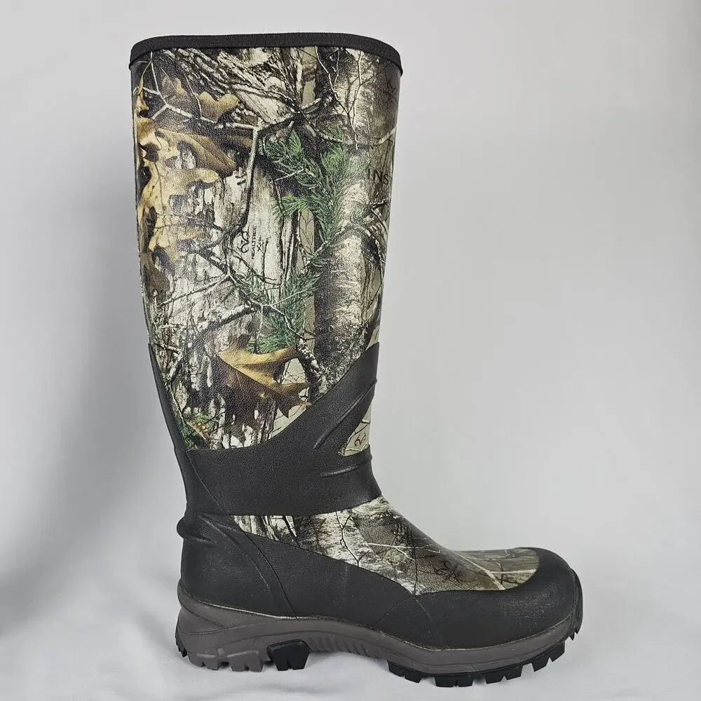 Cabelas Instinct Rubber Hunting Boots Mens 9 M Realtree Camo Waterproof 83234